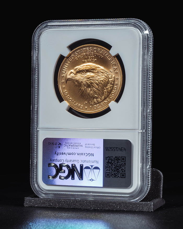 2024 W Burnished Gold Eagle | Advance Releases MS70 | Kenneth Bressett Autographed