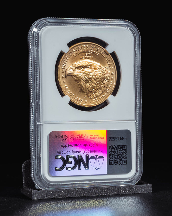 2024 W Burnished Gold Eagle | Advance Releases MS70 | Kenneth Bressett Autographed