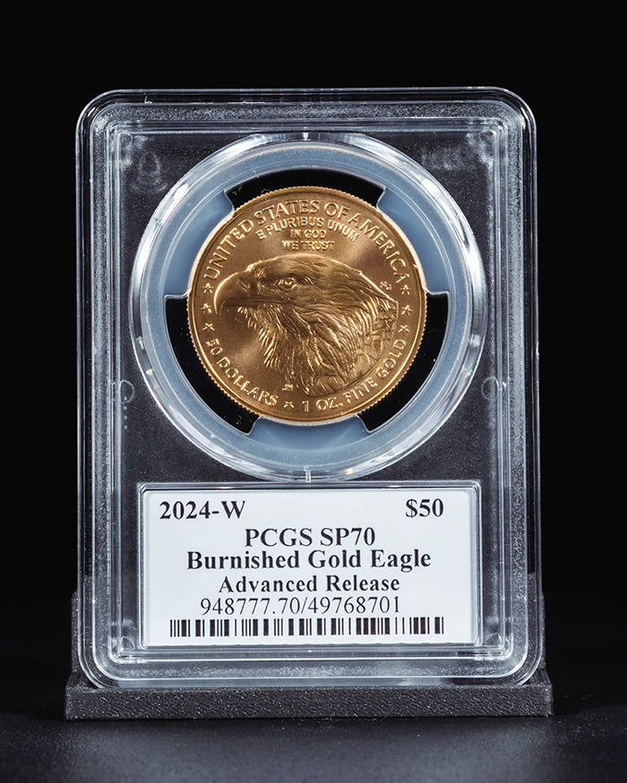 2024 W Burnished Gold Eagle | Advance Releases SP70 | Stephanie Sabin Autographed