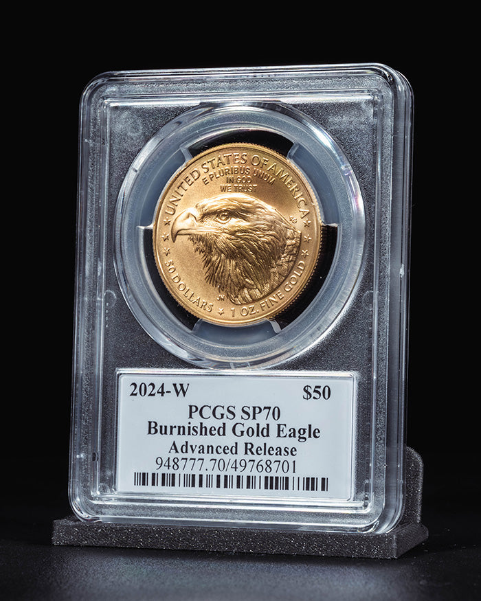 2024 W Burnished Gold Eagle | Advance Releases SP70 | Stephanie Sabin Autographed