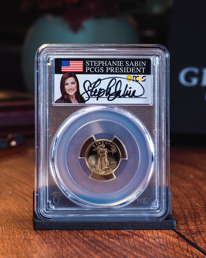 2024 W $5 Gold Eagle | Advance Releases PCGS PR70 Ultra Cameo | Stephanie Sabin Autographed