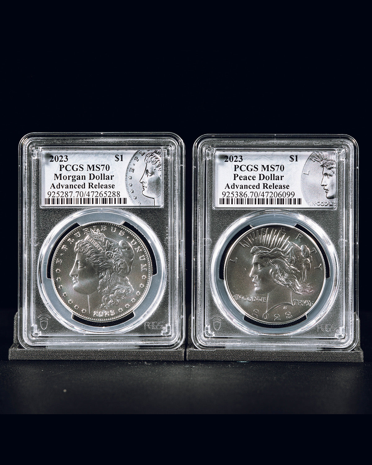 2023 $1 Morgan and Peace Set | Advanced Release PCGS MS70