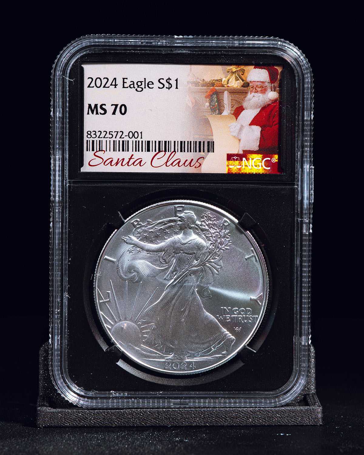 2024 $1 Silver Eagle "Santa Label" | NGC MS70