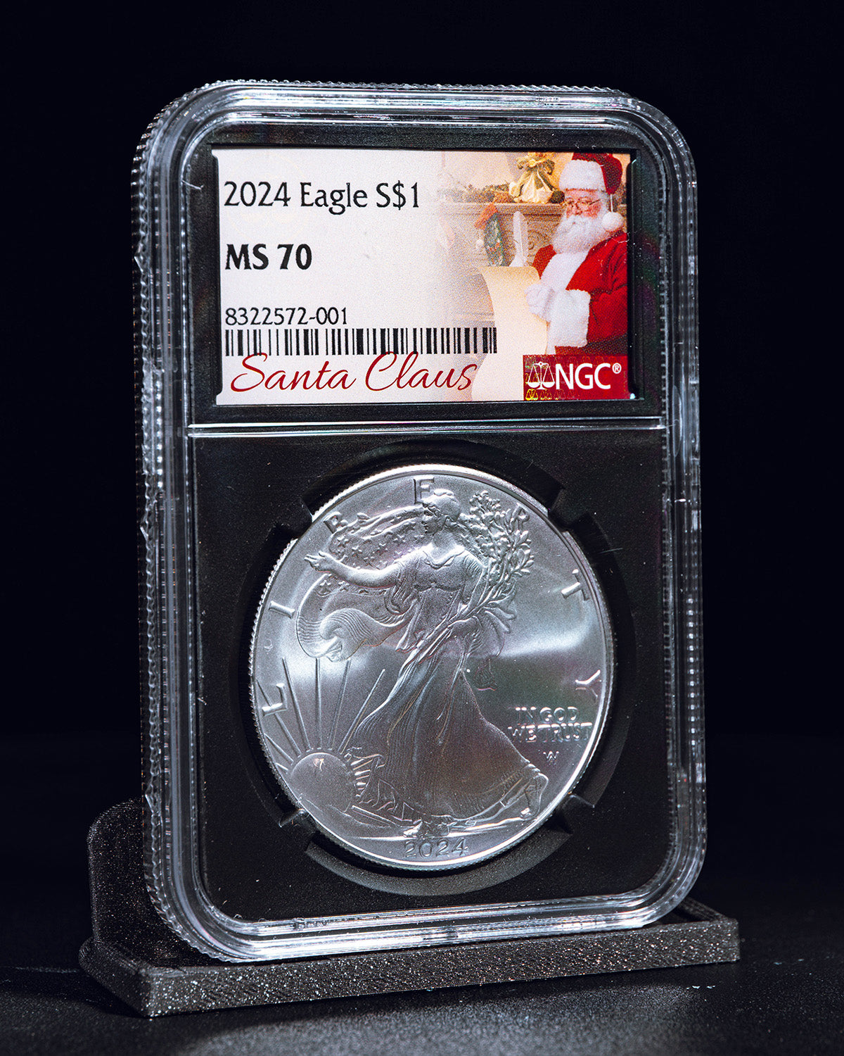 2024 $1 Silver Eagle "Santa Label" | NGC MS70