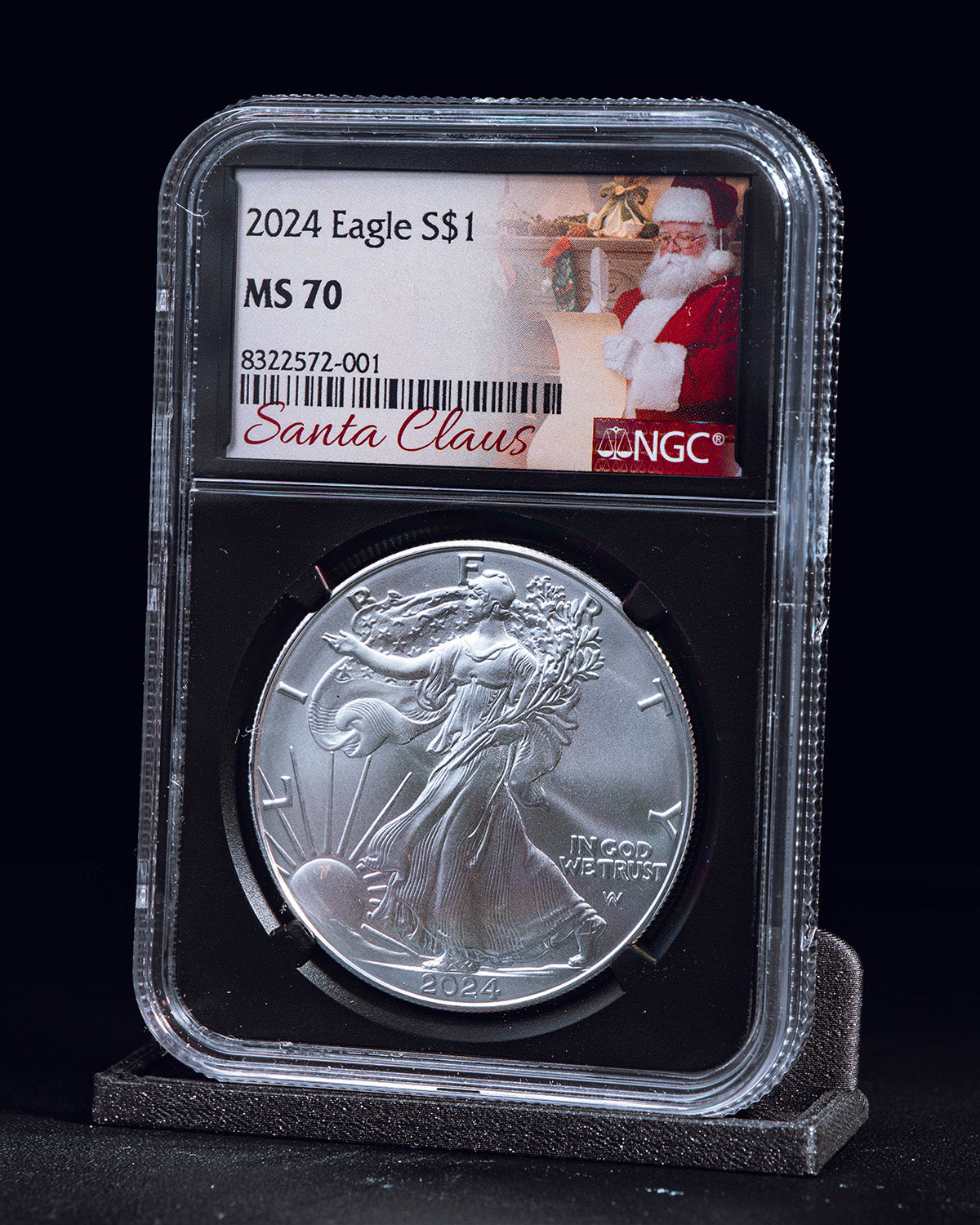 2024 $1 Silver Eagle "Santa Label" | NGC MS70