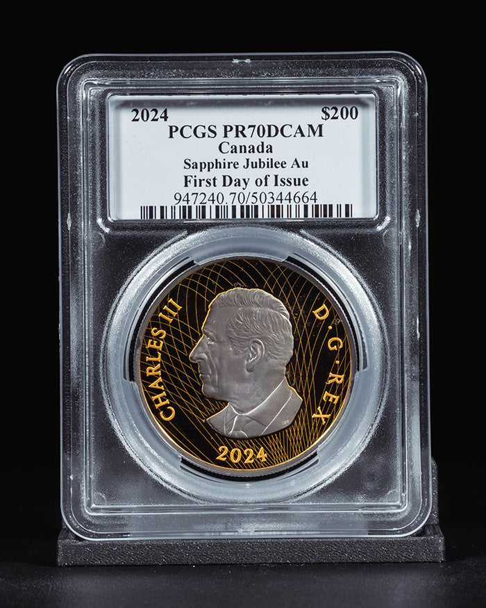 2024 $200 Canada Gold Sapphire Jubilee | First Day of Issue PCGS PR70 Deep Cameo | Steven Rosati Autographed