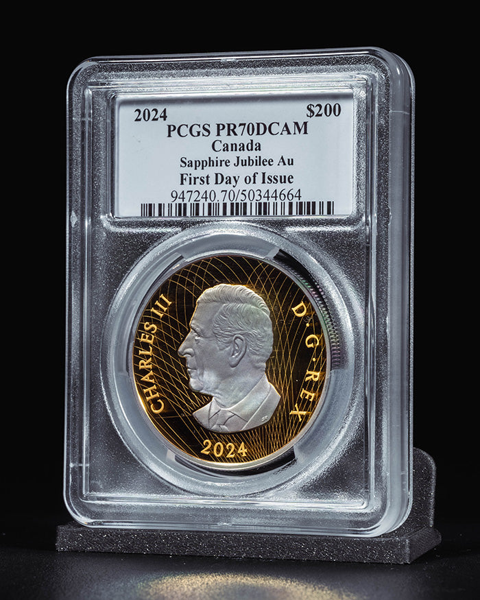 2024 $200 Canada Gold Sapphire Jubilee | First Day of Issue PCGS PR70 Deep Cameo | Steven Rosati Autographed