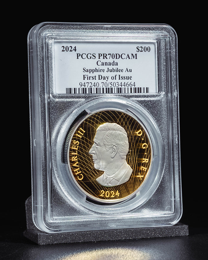 2024 $200 Canada Gold Sapphire Jubilee | First Day of Issue PCGS PR70 Deep Cameo | Steven Rosati Autographed