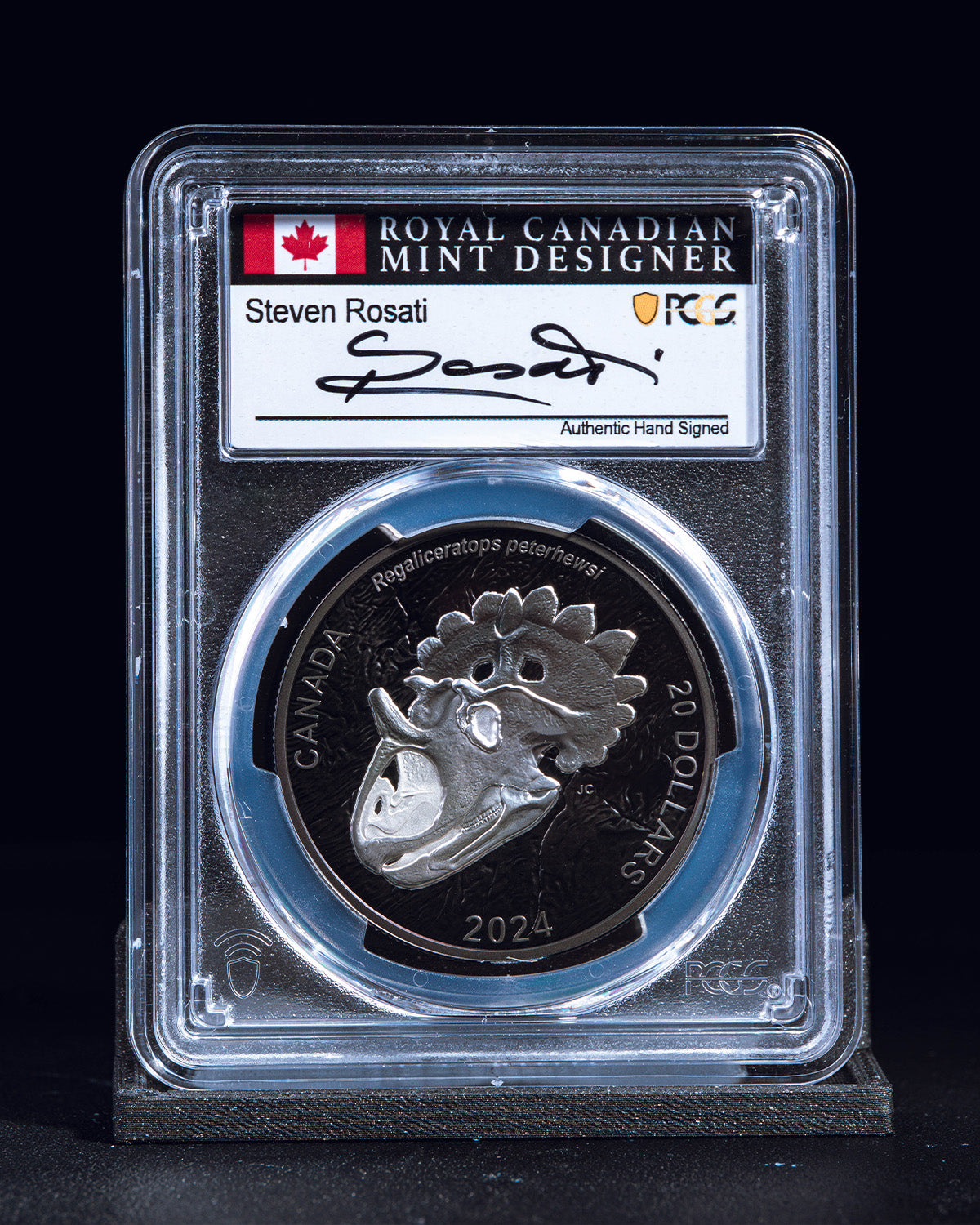 2024 $20 Canada Royal Horned Face Matte | First Day of Issue PCGS PR70 | Steven Rosati Autographed