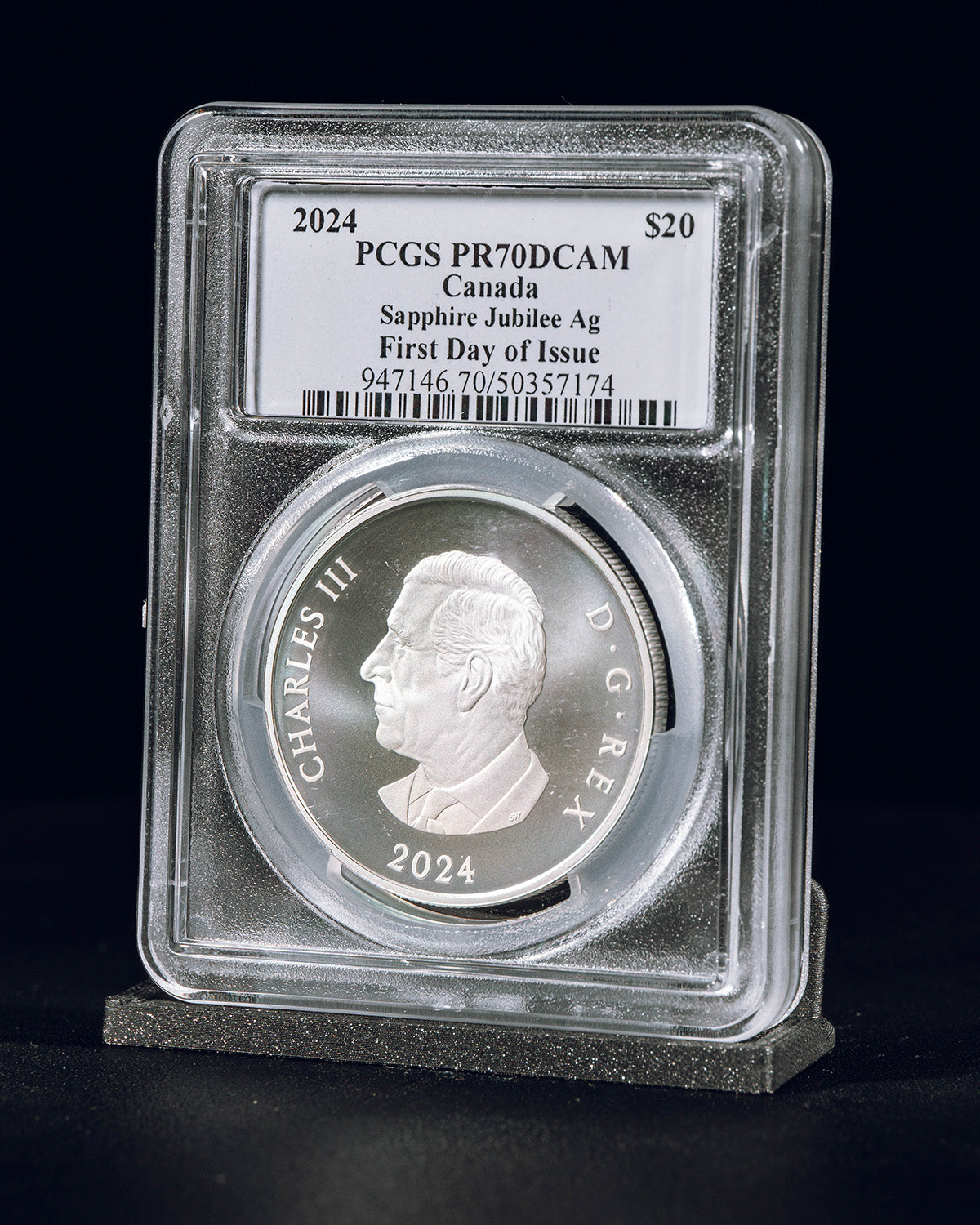 2024 $20 Canada Sapphire Jubilee Ag | First Day of Issue PCGS PR70 Deep Cameo | Steven Rosati Autographed