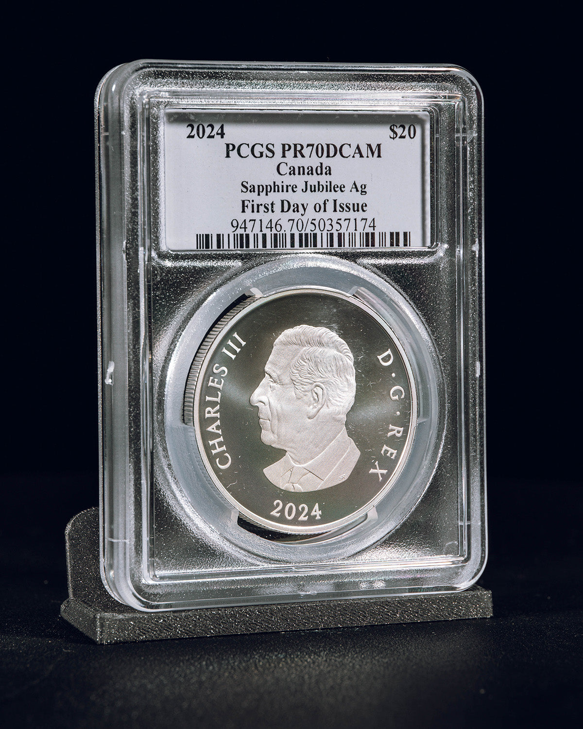 2024 $20 Canada Sapphire Jubilee Ag | First Day of Issue PCGS PR70 Deep Cameo | Steven Rosati Autographed