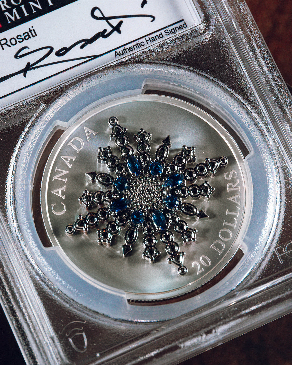 2024 $20 Canada Sapphire Jubilee Ag | First Day of Issue PCGS PR70 Deep Cameo | Steven Rosati Autographed