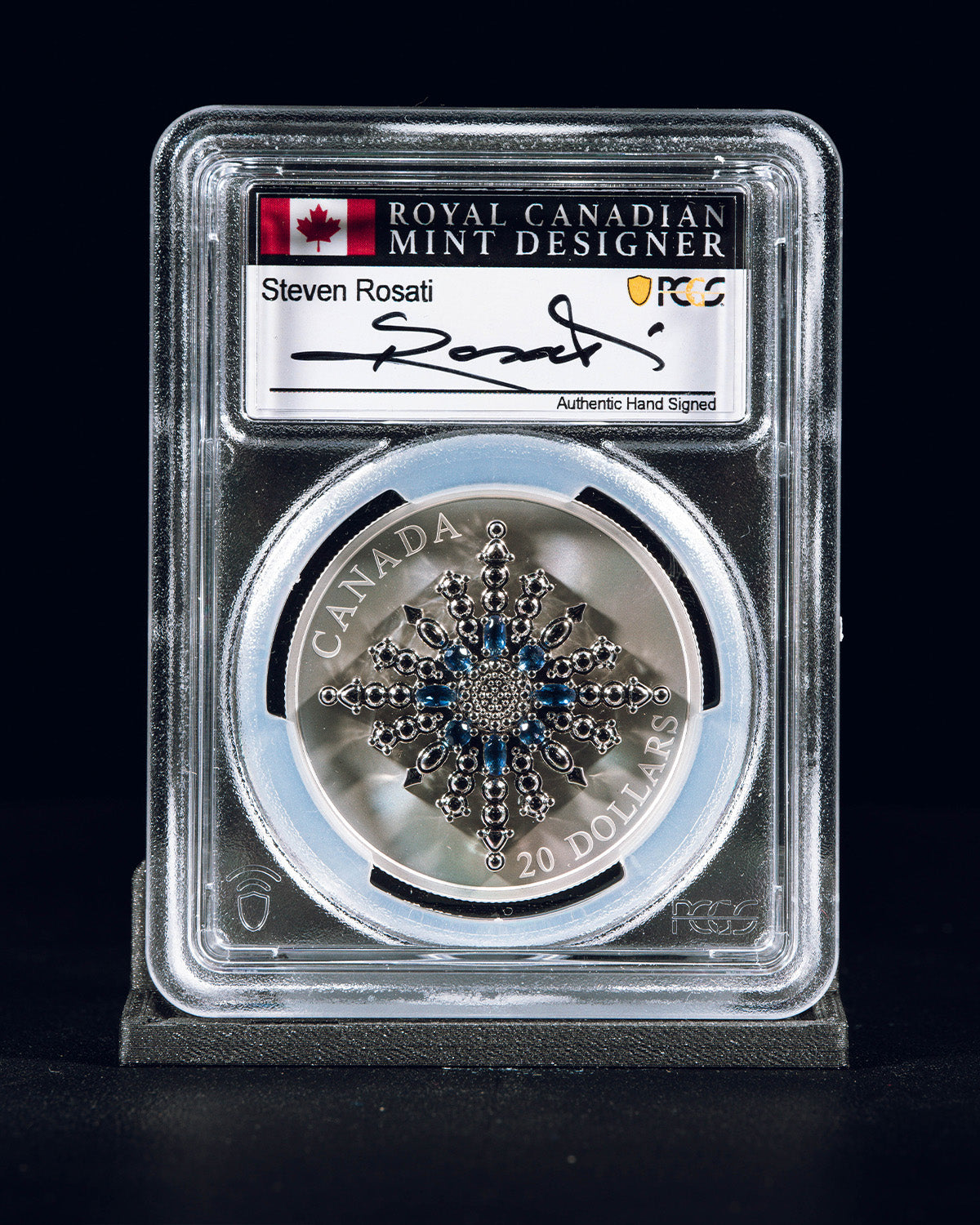 2024 $20 Canada Sapphire Jubilee Ag | First Day of Issue PCGS PR70 Deep Cameo | Steven Rosati Autographed