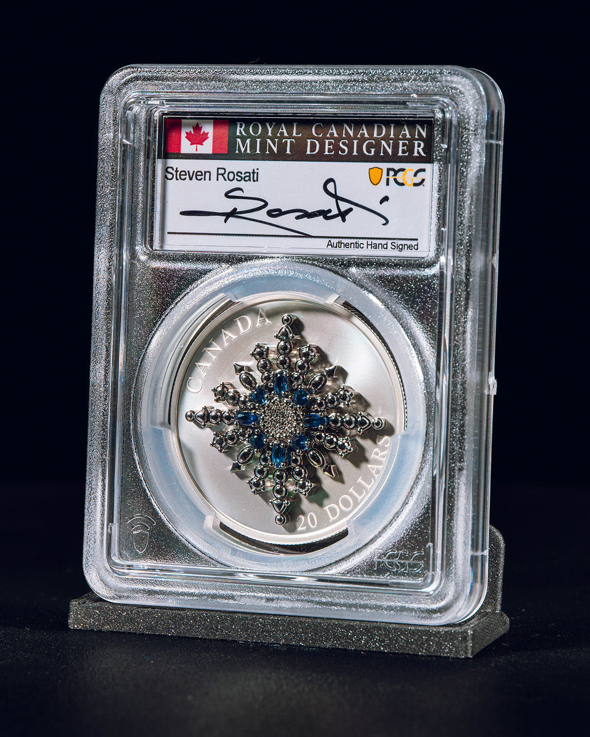 2024 $20 Canada Sapphire Jubilee Ag | First Day of Issue PCGS PR70 Deep Cameo | Steven Rosati Autographed