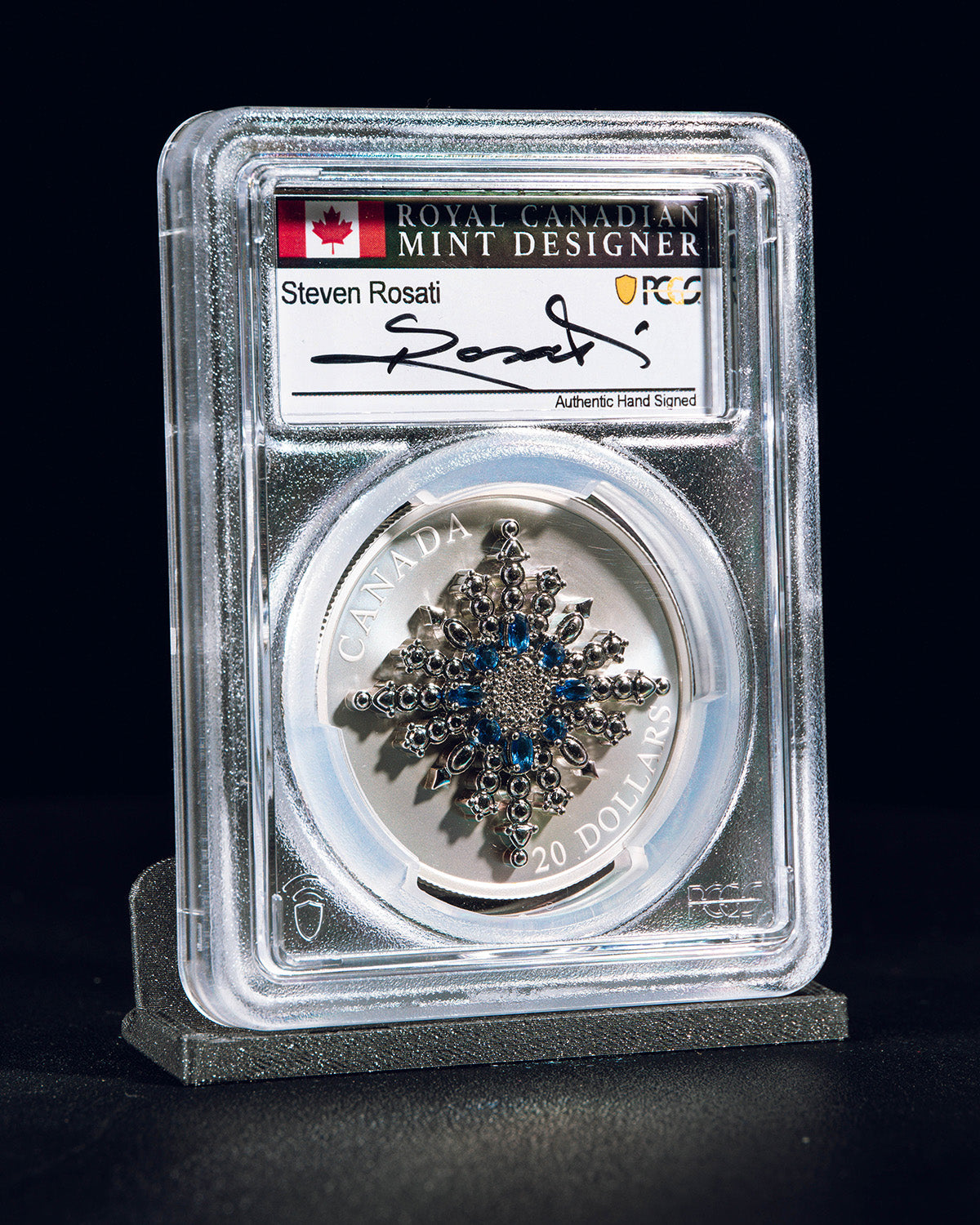 2024 $20 Canada Sapphire Jubilee Ag | First Day of Issue PCGS PR70 Deep Cameo | Steven Rosati Autographed