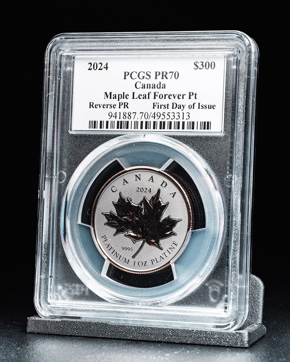2024 $300 Canada Maple Leaf Forever | First Day of Issue PCGS Reverse PR70 | Susanna Blunt Autographed