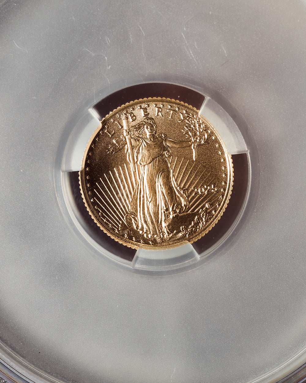 2025 1/10 oz $5 Gold Eagle | Reverse Strike Thru First Delivery CAC MS69 | Paul Nugget