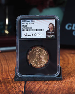 2025 1/2 oz Gold Eagle | First Day of Issue NGC MS70 | Anna Cabral Autographed