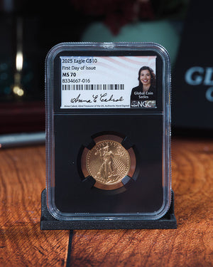 2025 1/4 oz Gold Eagle | First Day of Issue NGC MS70 | Anna Cabral Autographed