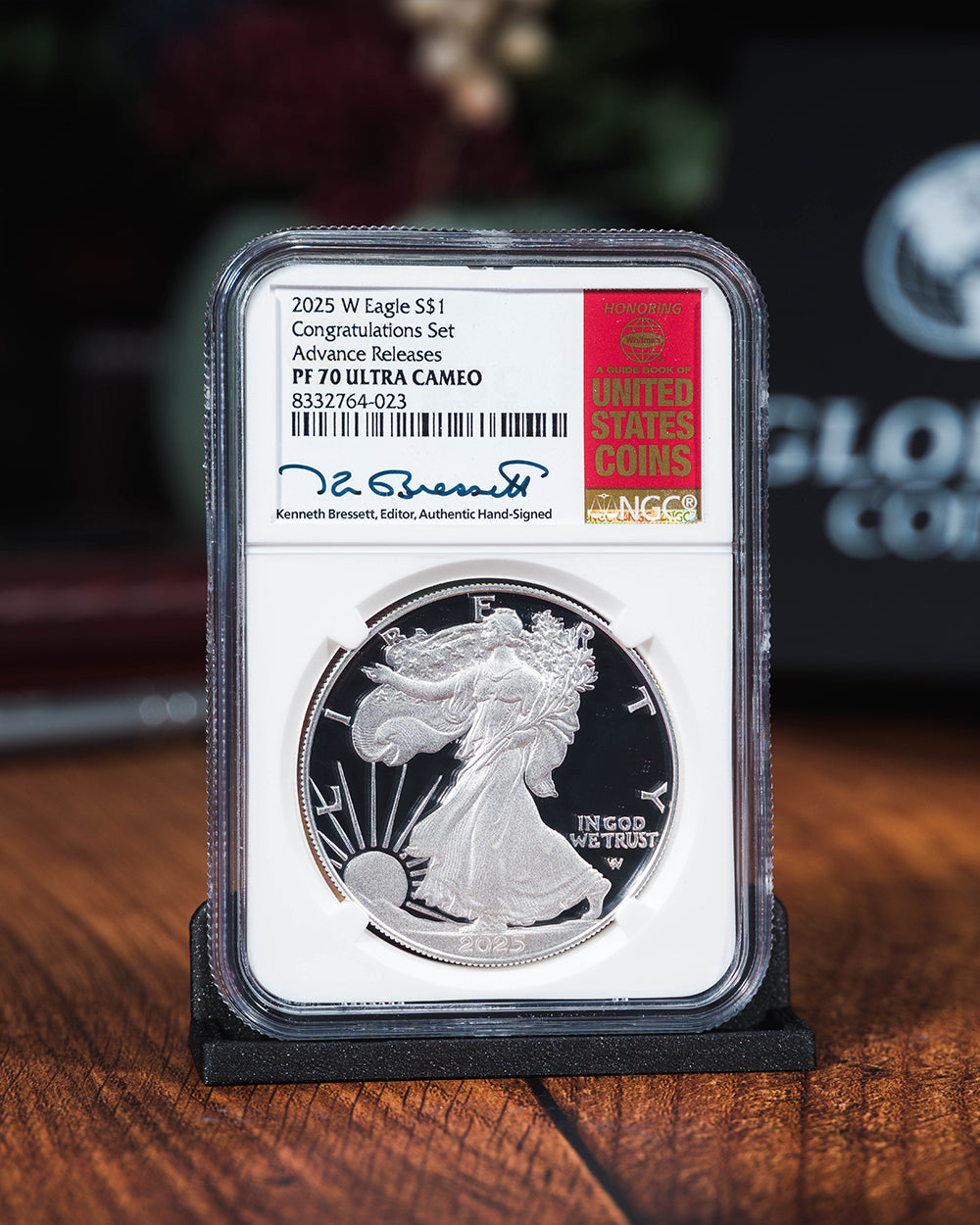 2025 W $1 Silver Eagle | Congratulations Set Advanced Releases NGC PR70 Ultra Cameo | Kenneth Bressett Autographed