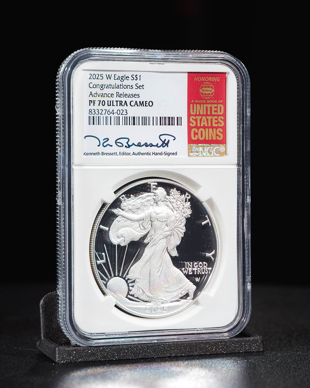 2025 W $1 Silver Eagle | Congratulations Set Advanced Releases NGC PR70 Ultra Cameo | Kenneth Bressett Autographed