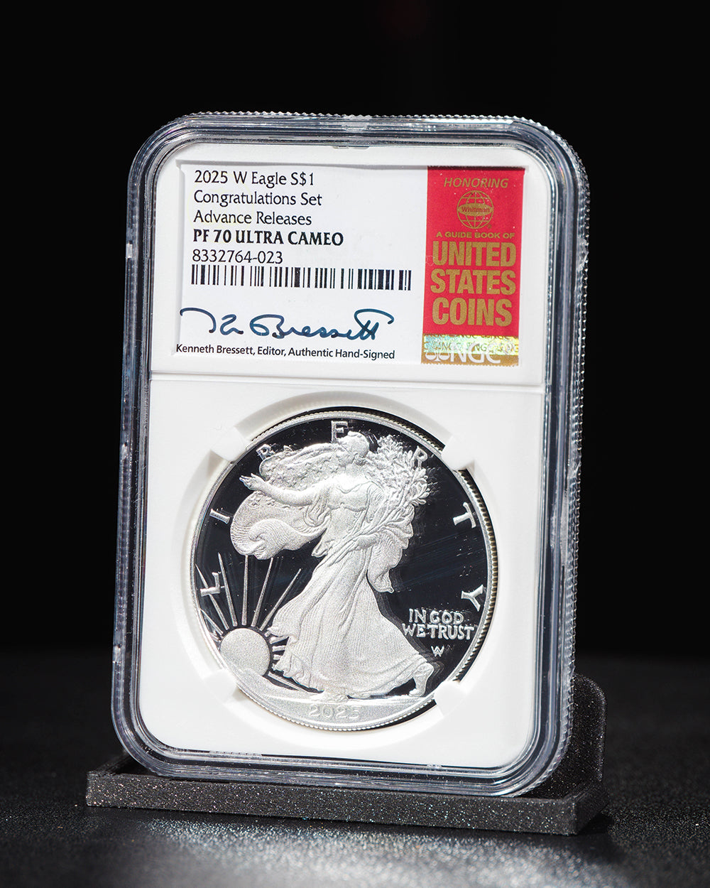 2025 W $1 Silver Eagle | Congratulations Set Advanced Releases NGC PR70 Ultra Cameo | Kenneth Bressett Autographed