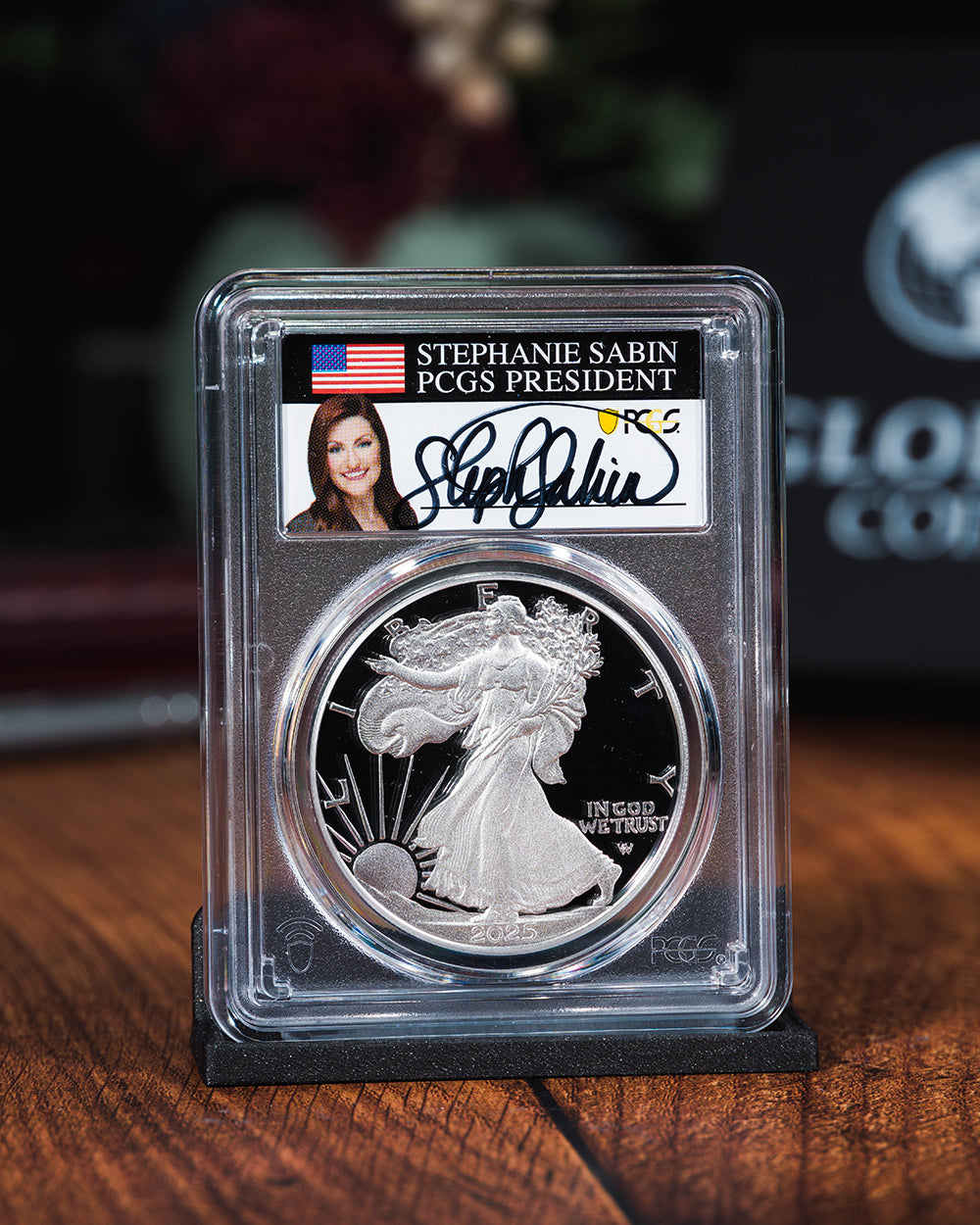 2025 W $1 Silver Eagle | Advanced Release PCGS Deep Cameo PF70 | Stephanie Sabin Autographed