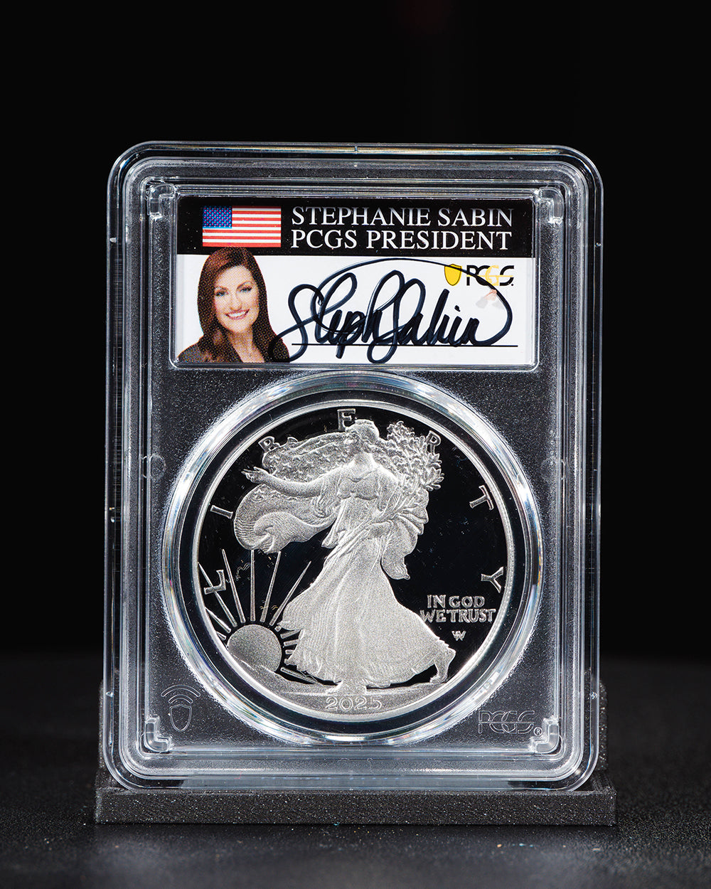 2025 W $1 Silver Eagle | Advanced Release PCGS Deep Cameo PF70 | Stephanie Sabin Autographed