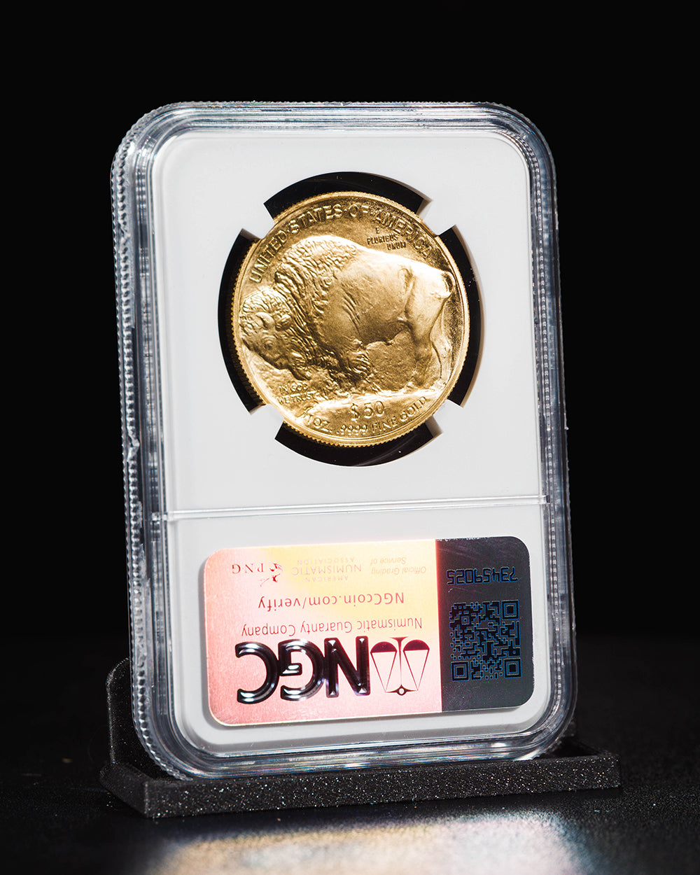 2025 1 oz $50 Gold Buffalo | First Day of Issue NGC MS70 | Kenneth Bressett Autographed