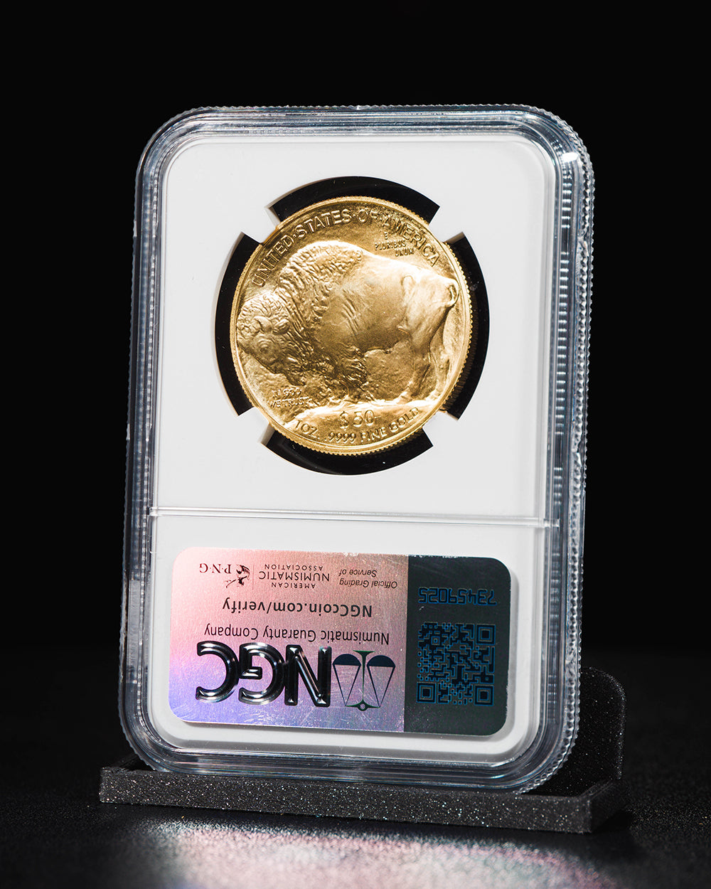 2025 1 oz $50 Gold Buffalo | First Day of Issue NGC MS70 | Kenneth Bressett Autographed