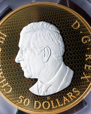 2025 5 oz $50 Canada Maple Leaves in Motion | First Day of Issue PR70 Deep Cameo | Steven Rosati Autographed
