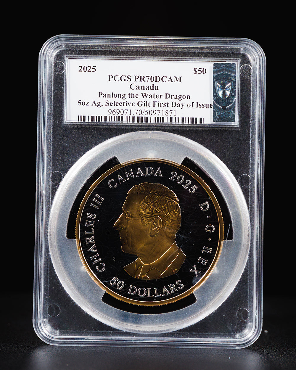 2025 5 oz $50 Canada Panlong the Water Dragon | First Day of Issue PR70 Deep Cameo | Steven Rosati Autographed