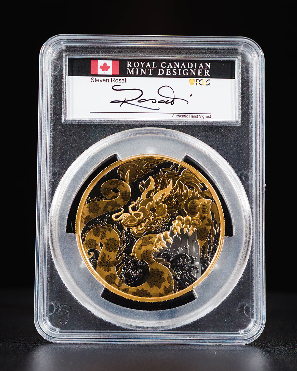 2025 5 oz $50 Canada Panlong the Water Dragon | First Day of Issue PR70 Deep Cameo | Steven Rosati Autographed