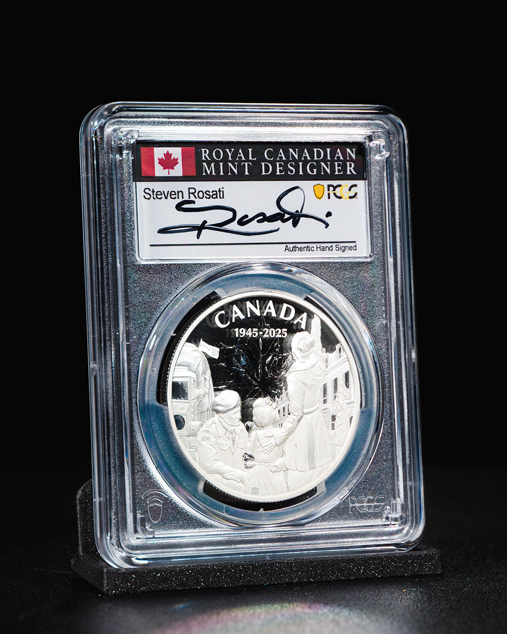 2025 $20 Silver Canada End of WWII in Europe 80th Anniversary | First Day of Issue PR70 Deep Cameo | Steven Rosati Autograph