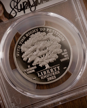 2025 W Right to Petition Platinum Eagle | Advanced Release PR70 | Stephanie Sabin Autographed