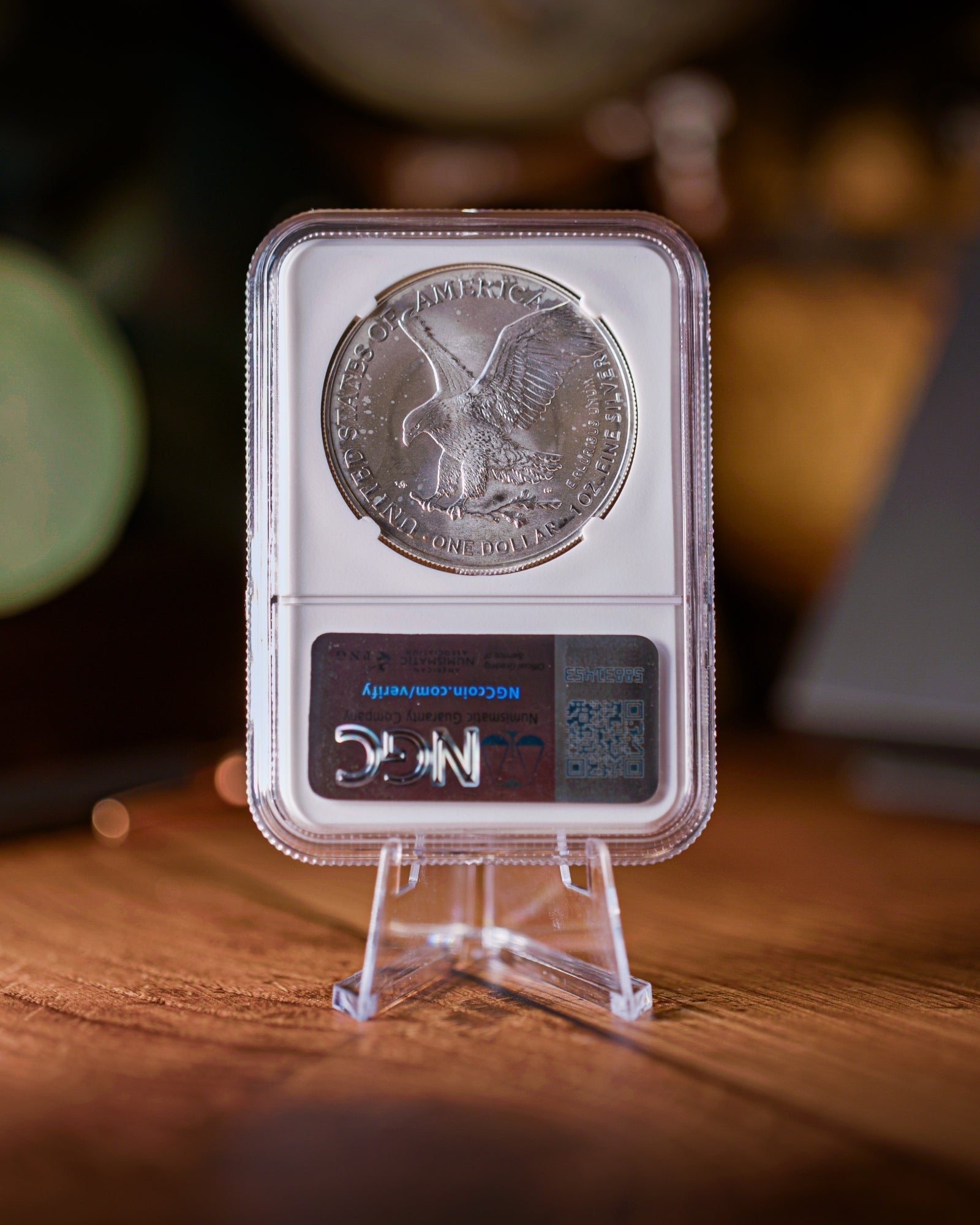 Certified 2025 Silver Eagle Error MS69 - Reverse Struck Thru