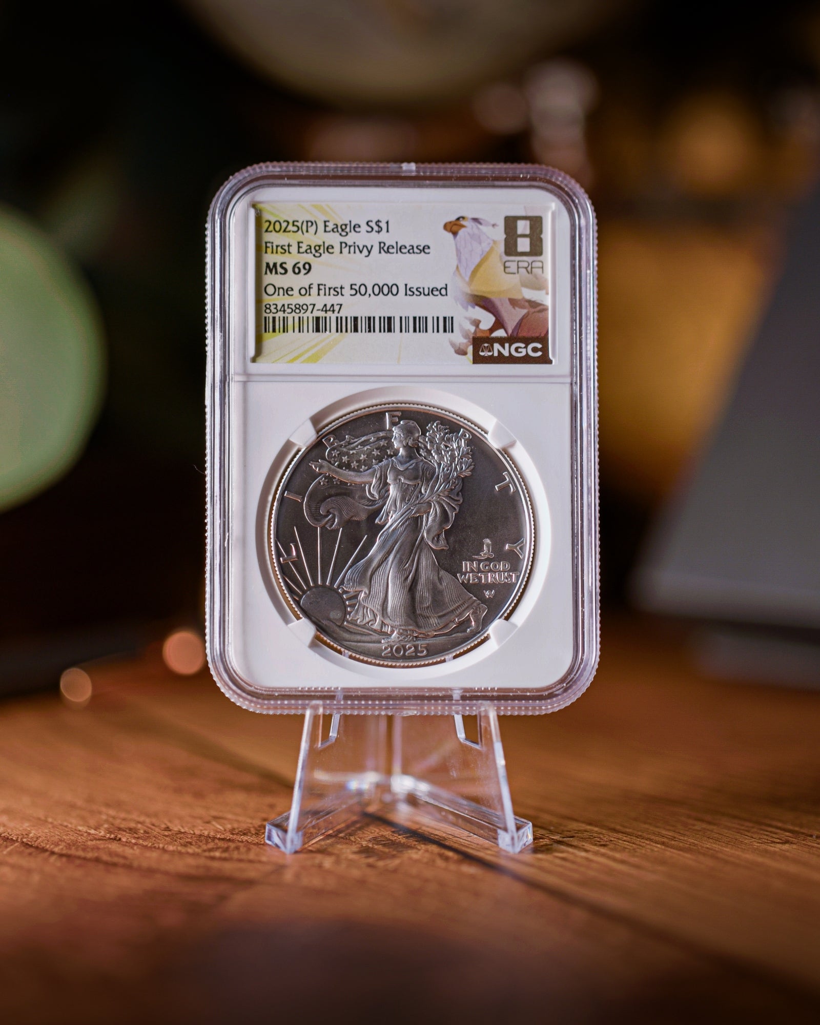 2025年 アメリカ シルバーイーグル Privy NGC 【初期5万枚限定】 2025 (P) Silver Eagle NGC GEM BU - First Eagle Privy 1 of