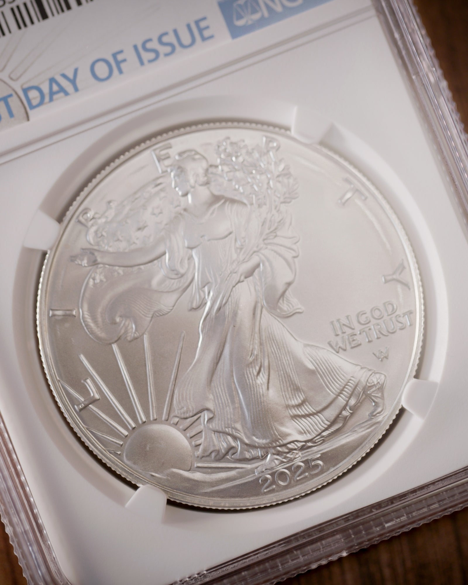 Certified 2025 Silver Eagle Error MS69 - Reverse Struck Thru