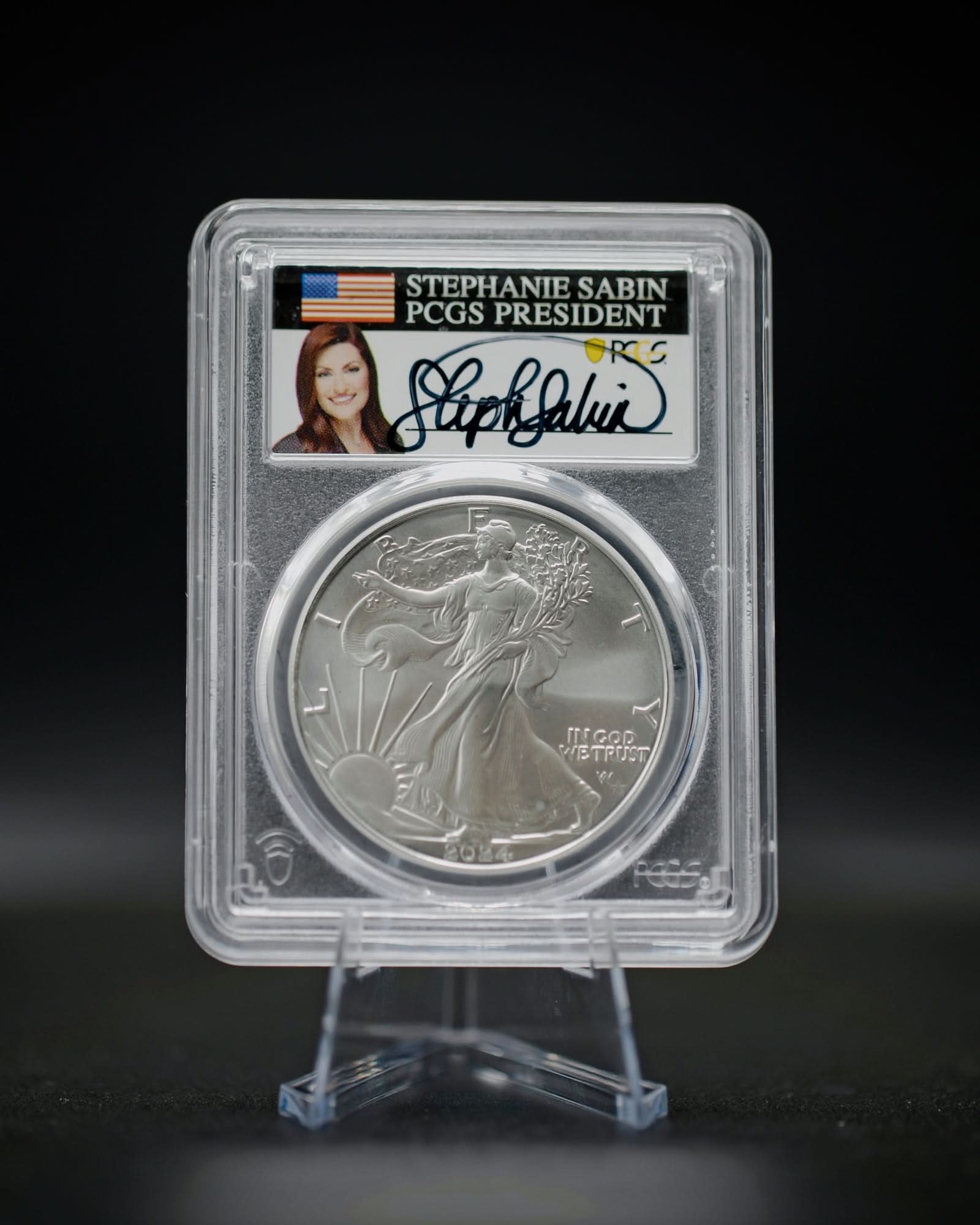 2024 P Silver Eagle Star Privy | 1 of First 50,000 MS70 | Stephanie Sabin Autographed