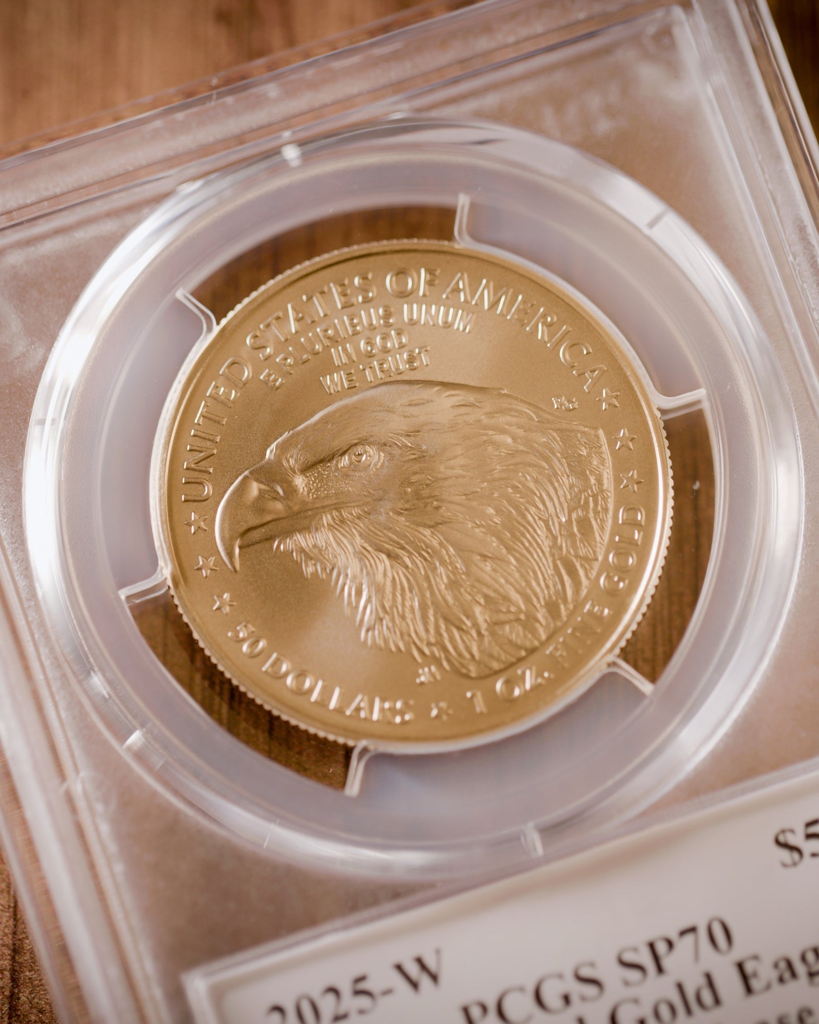 2025 W $50 Burnished Gold Eagle | PCGS Advanced Release SP70 | Autographed by Stephanie Sabin