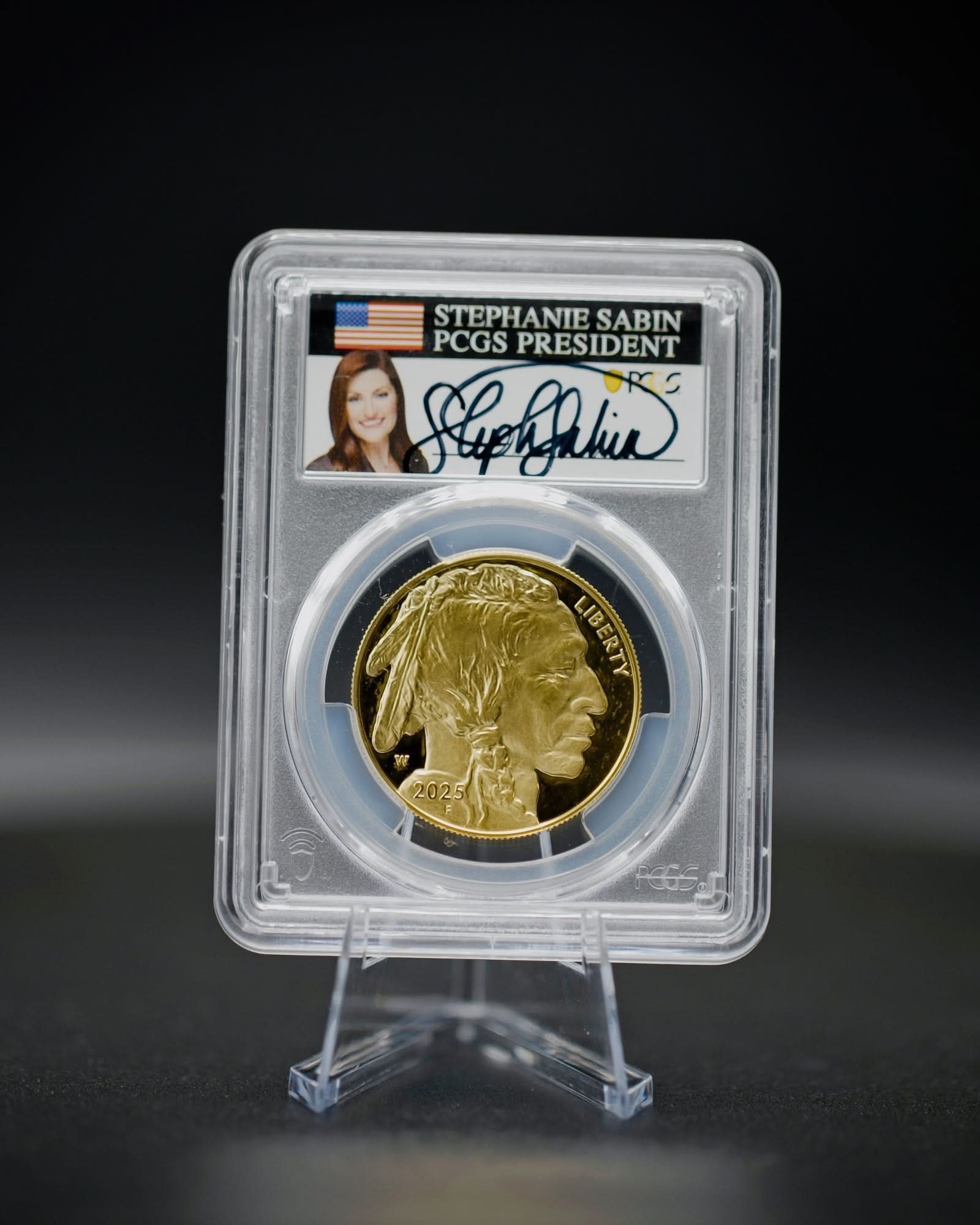 2025 W 1 oz Gold Buffalo | Advanced Releases PR70 | Stephanie Sabin Autographed
