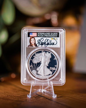2025 W $1 Silver Eagle | Congratulations Set First Day of Issue PCGS PF70 Deep Cameo | Stephanie Sabin Autographed