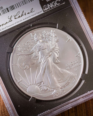2025 W Burnished Silver Eagle | Advanced Release MS70 | Anna Cabral Autographed