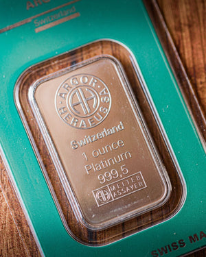 1 oz Argor-Heraeus Platinum Bar | Brilliant Uncirculated