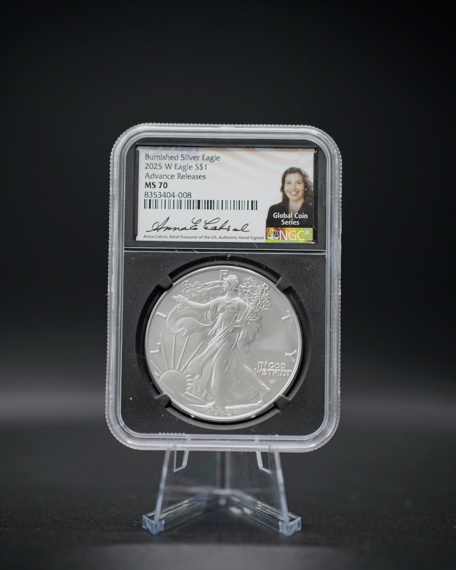 2025 W Burnished Silver Eagle | Advanced Release MS70 | Anna