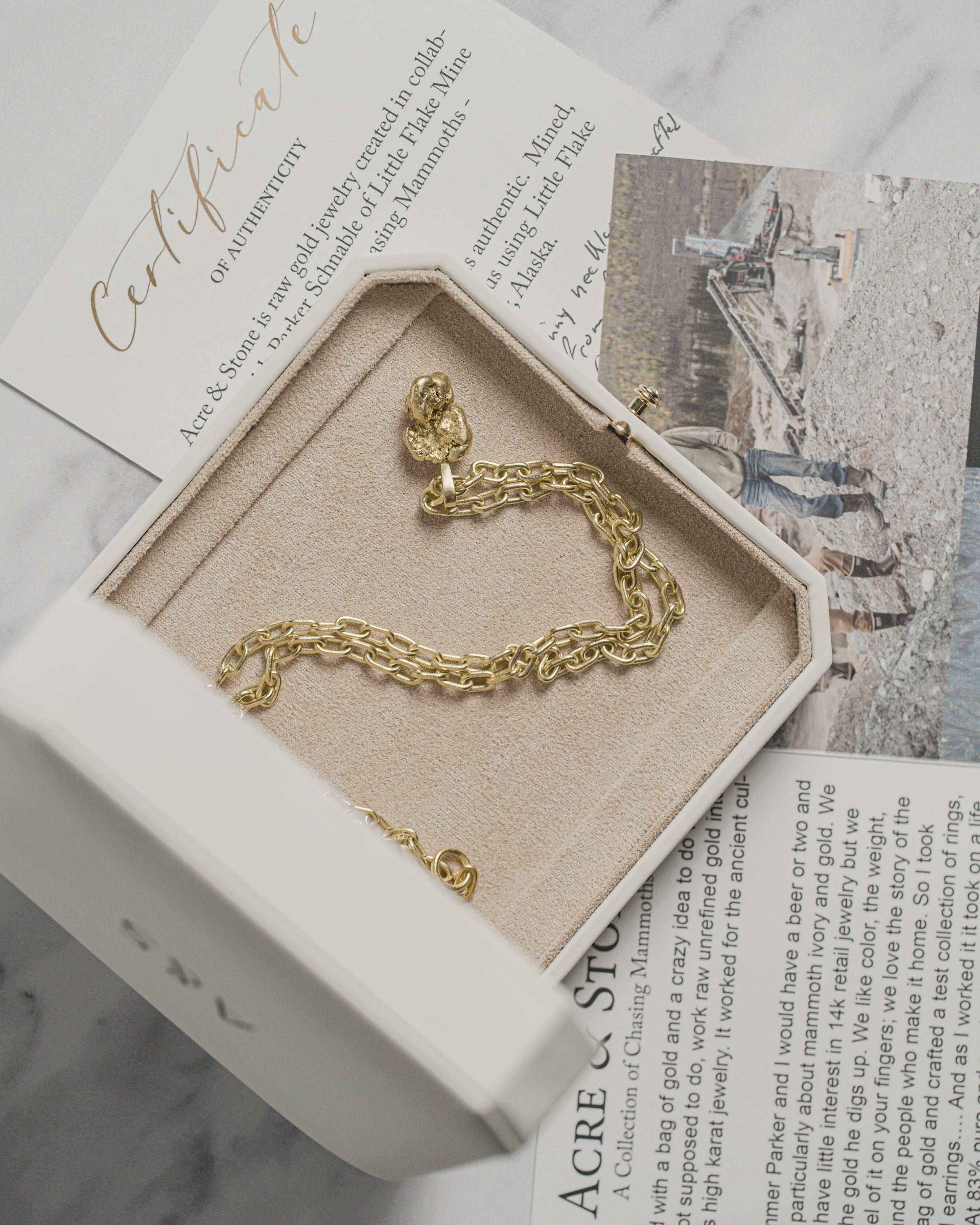 Chasing Mammoths/Schindler Handcrafted Raw Gold Chain | 22" Skinny 1.3
