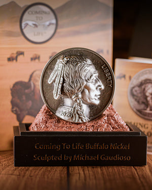 5 oz Coming to Life Buffalo Nickel | Sculptural Art by Michael Gaudioso