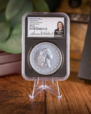 2024 Silver Flowing Hair 230th Anniversary | NGC Modern Numismatic Masterpieces | Anna Cabral Autographed