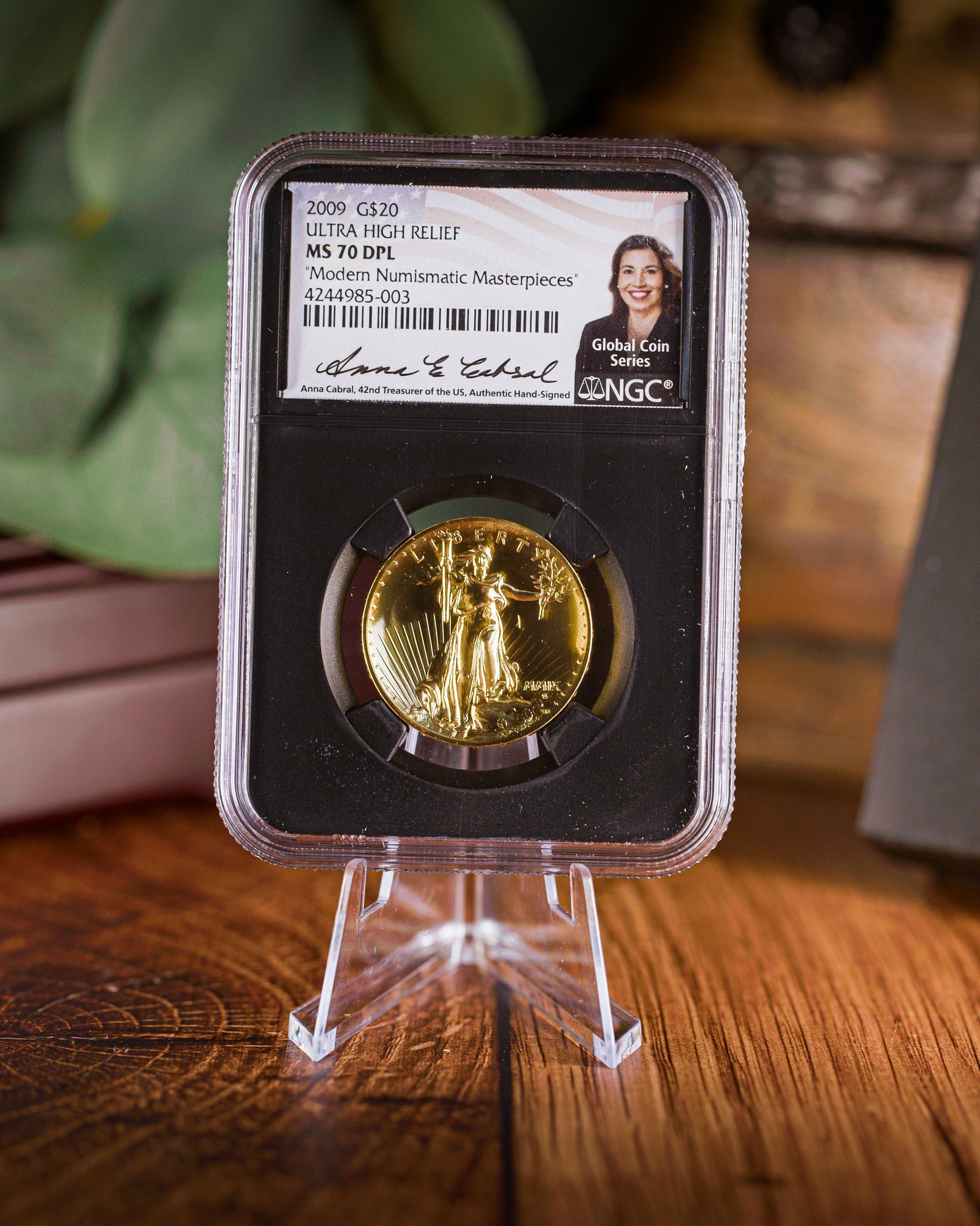 2009 Gold High Relief Deep Mirror Prooflike | NGC Modern Numismatic Masterpieces | Anna Cabral Autographed