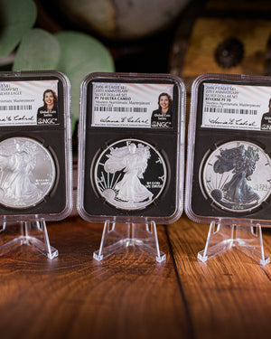 2006 3-Piece Silver Eagle 20th Anniversary Set | NGC Modern Numismatic Masterpieces | Anna Cabral Autographed